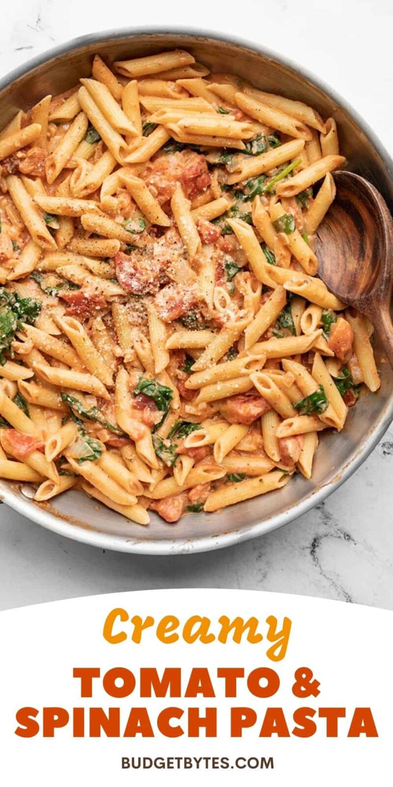 VIRAL Creamy Tomato and Spinach Pasta - Budget Bytes