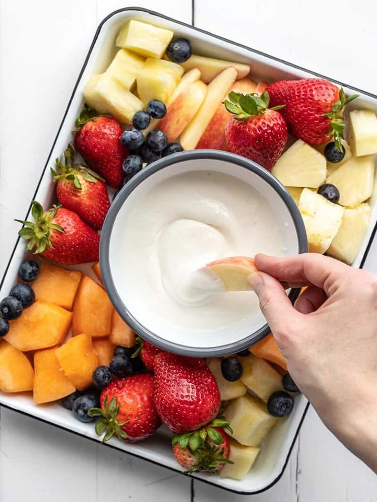 Honey Vanilla Cottage Cheese Fruit Dip - Budget Bytes