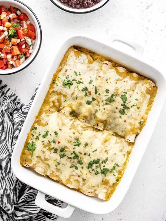 Green Chile Chicken Enchiladas - Budget Bytes