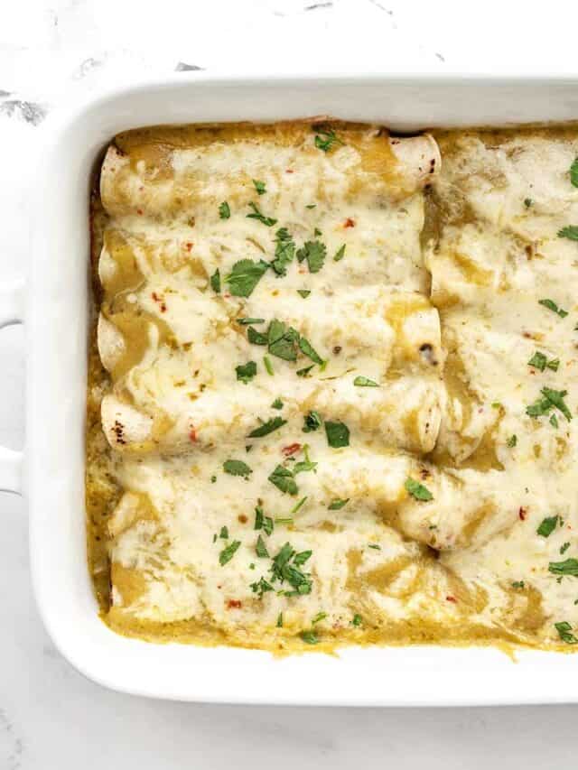 Green Chile Chicken Enchiladas - Budget Bytes