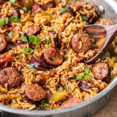 One Pot Rice Cooker Sausage and Peppers