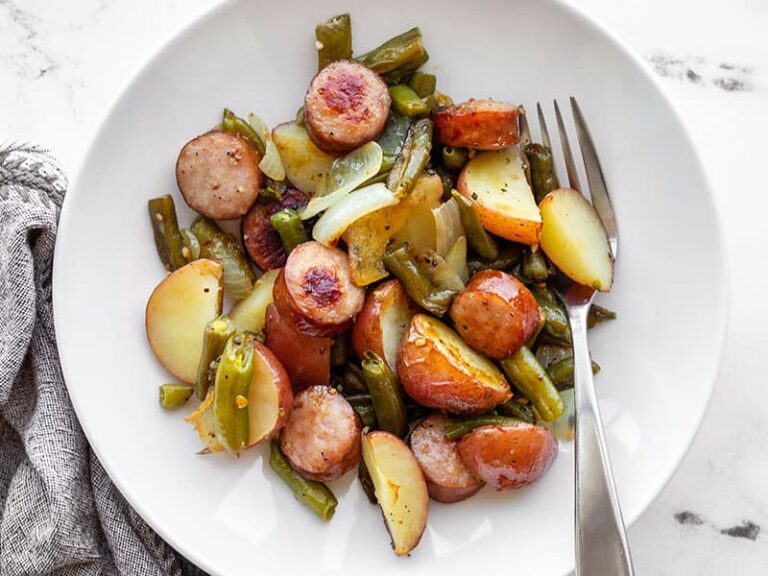 Sheet Pan Kielbasa Potatoes and Green Beans - Cook Good Recipes