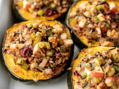 Wild Rice Stuffed Acorn Squash - Budget Bytes