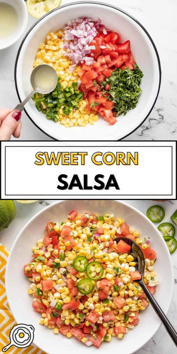 sweet corn salsa pin image