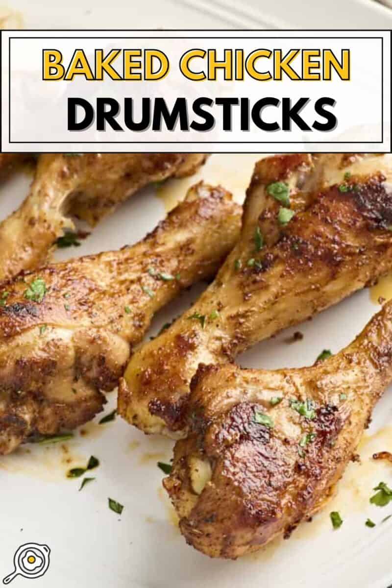 baked chicken drumsticks pin image