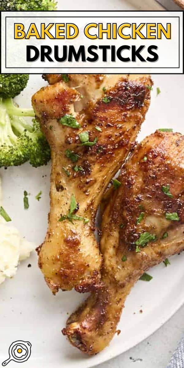 baked chicken drumsticks pin image