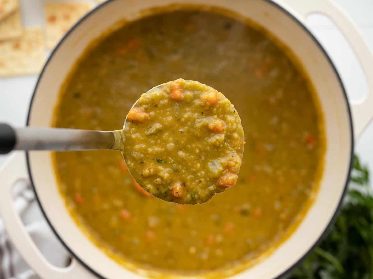 Split Pea & Green Pea Soup {4 ingredients, Vegan}