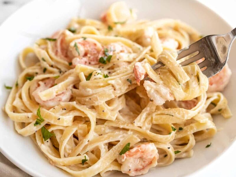 Shrimp Alfredo Pasta - Budget Bytes