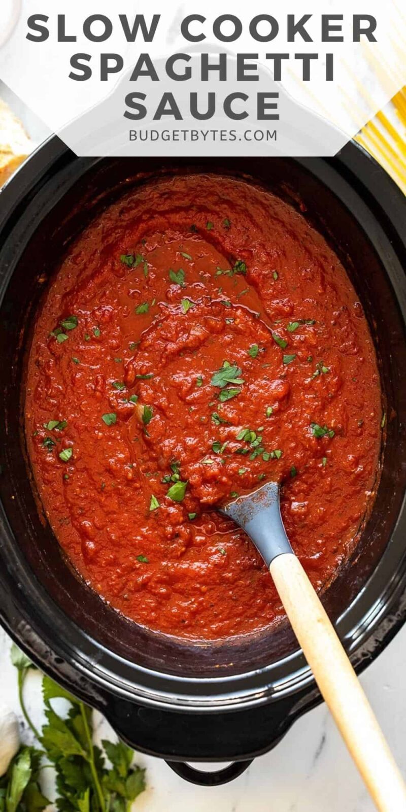 Slow Cooker Spaghetti Sauce - Budget Bytes