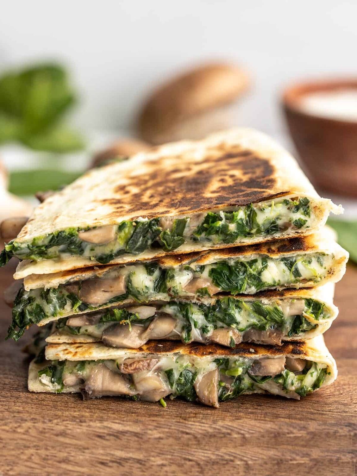 Spinach and Mushroom Quesadillas - Budget Bytes