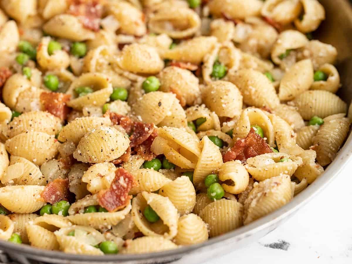 Ditalini Pasta with Bacon and Peas - The Recipe Rebel
