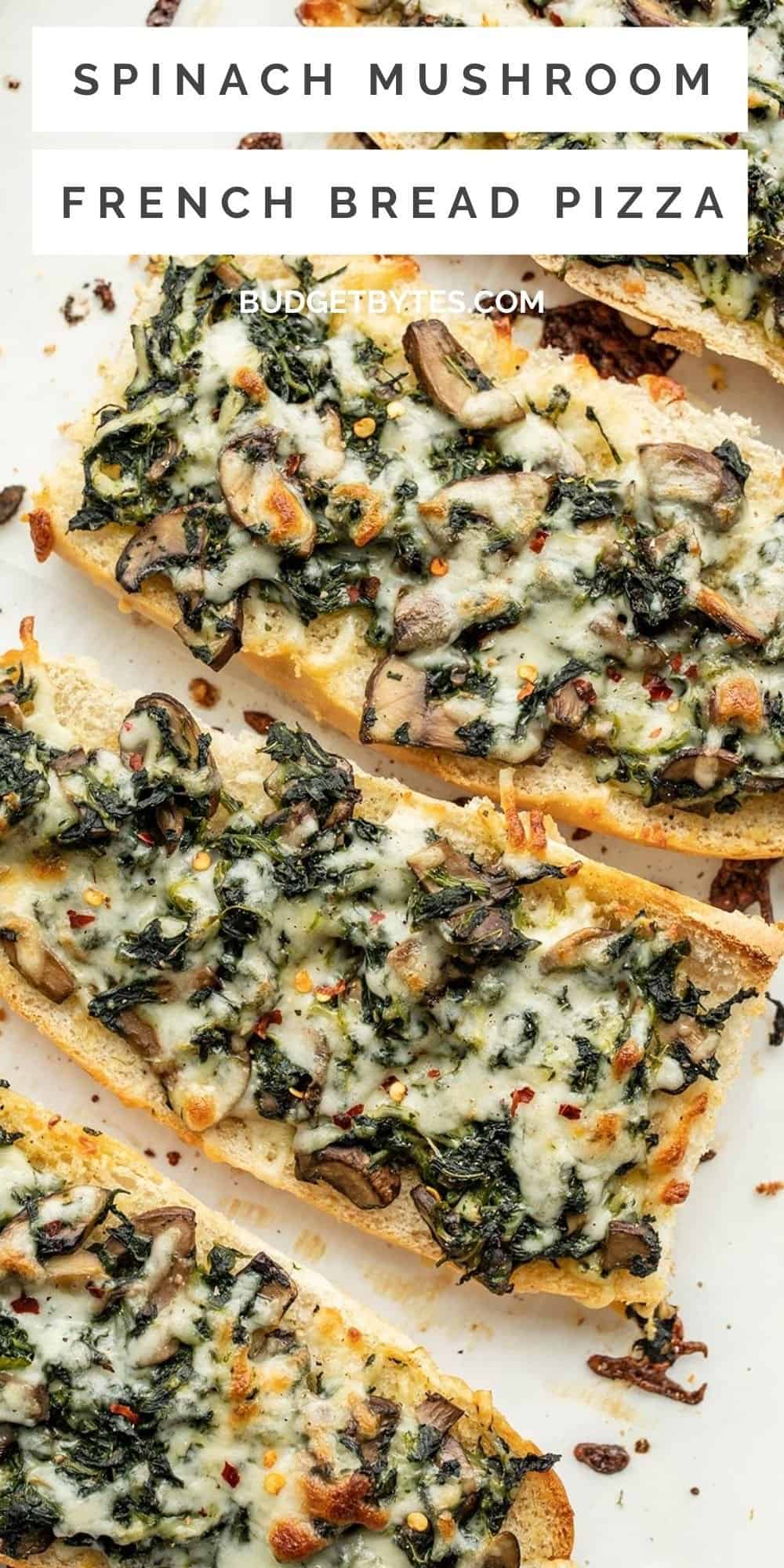 Spinach Mushroom French Bread Pizzas - Healthy Lifehack Recipes