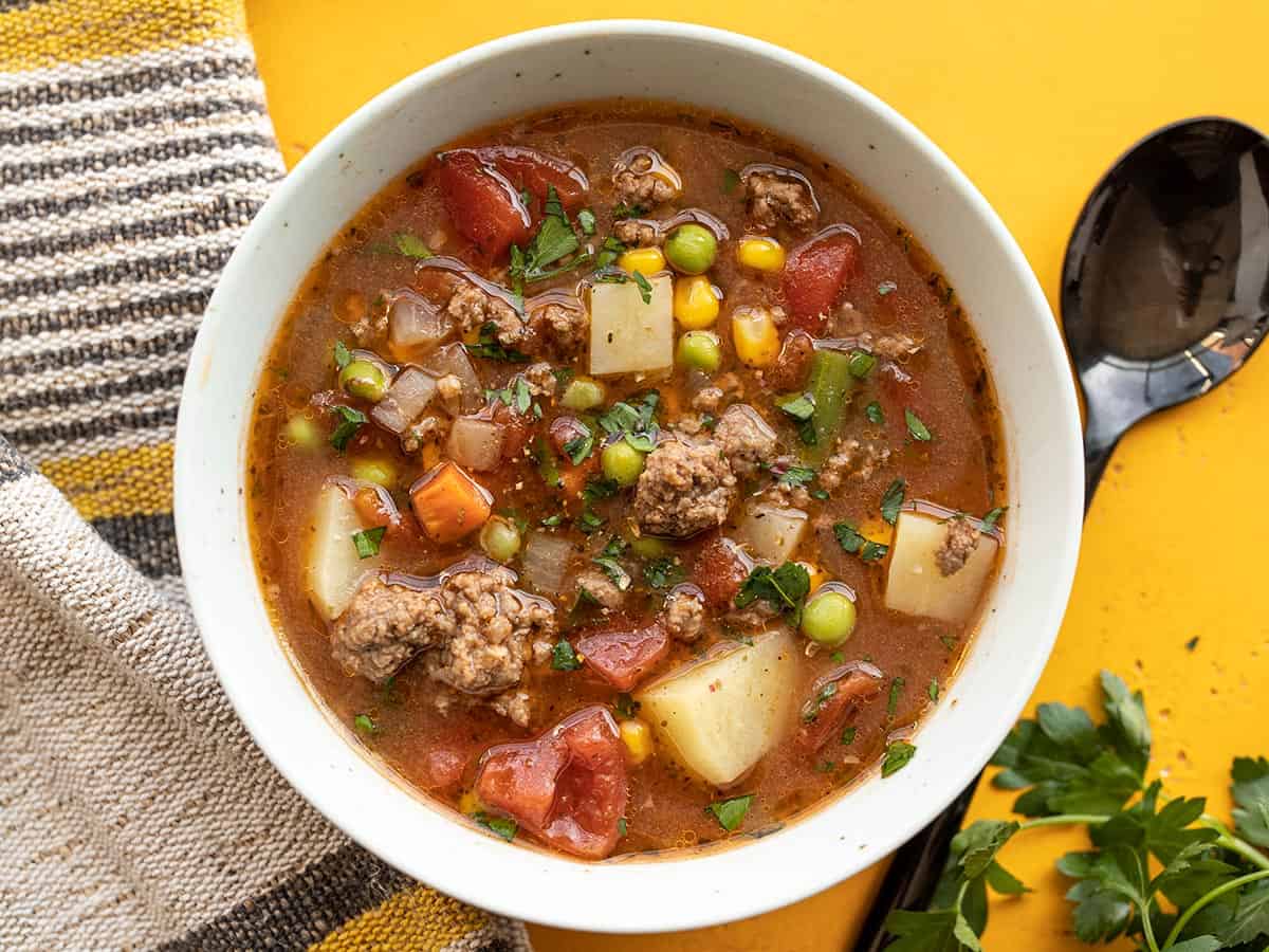 Vegetable Beef Noodle Soup - easy, hearty and comforting soup recipe!