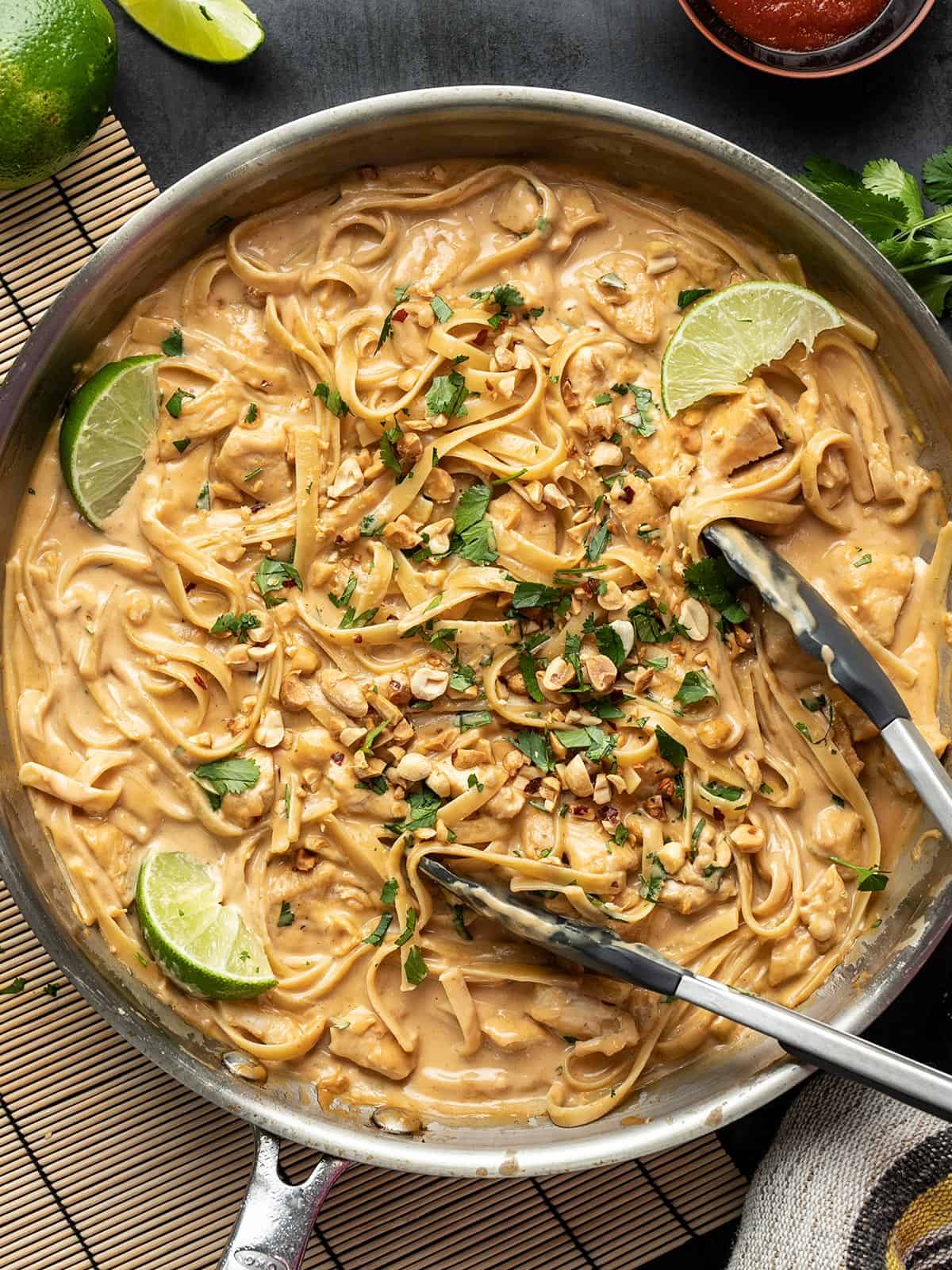 Thai Peanut Chicken Noodles - Damn Delicious