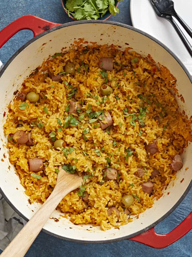 Arroz Con Salchichas (Puerto Rican Rice With Sausage) - Budget Bytes