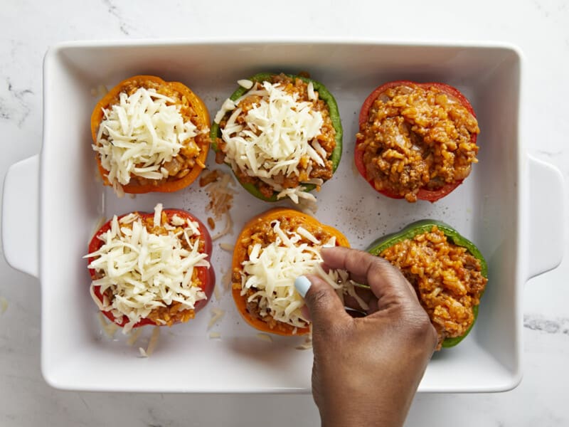 Stuffed Bell Peppers Budget Bytes   7 Top With Cheese 800x600 