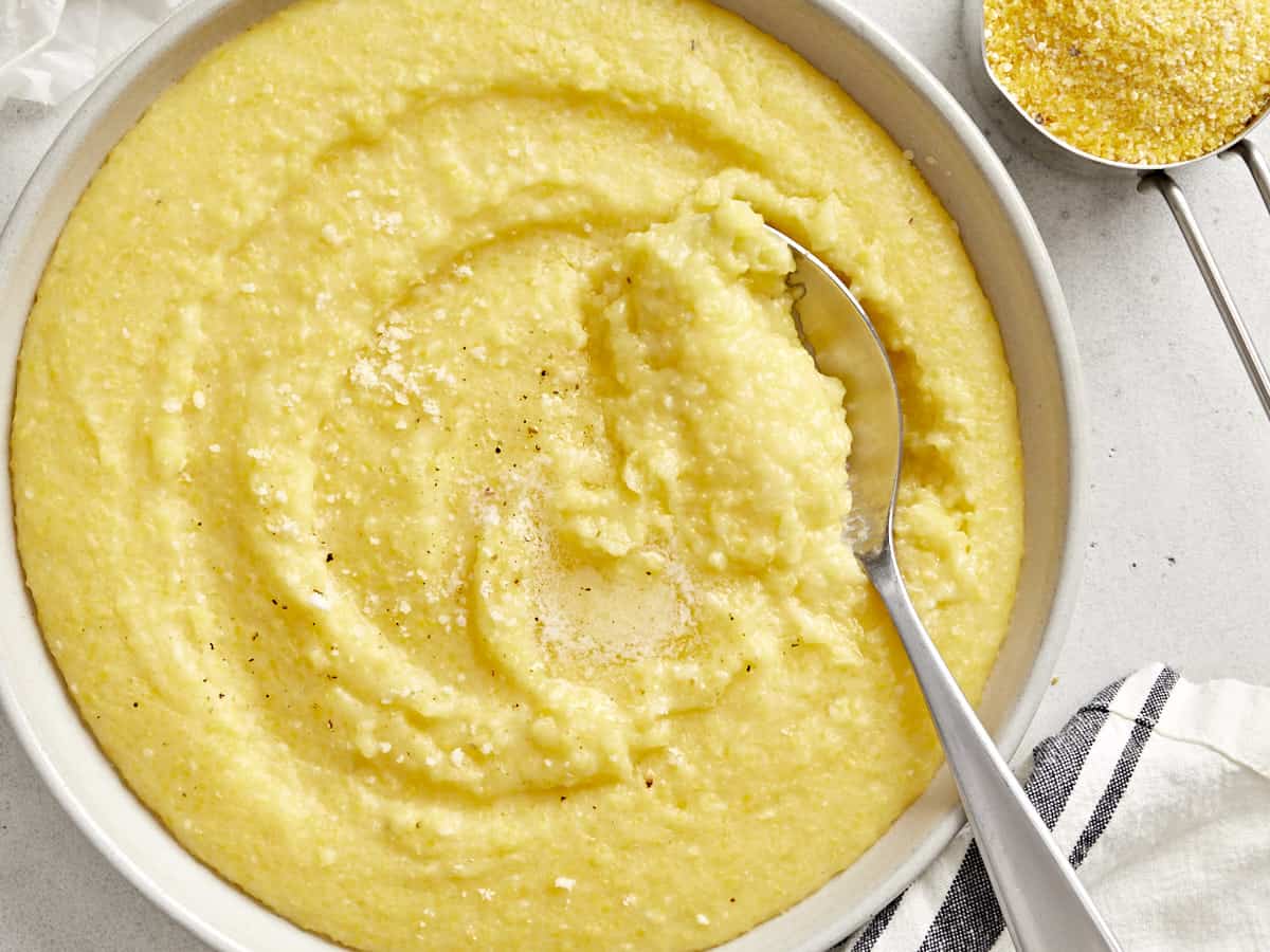 Quick Cooking Polenta From Cornmeal- Fast And Easy