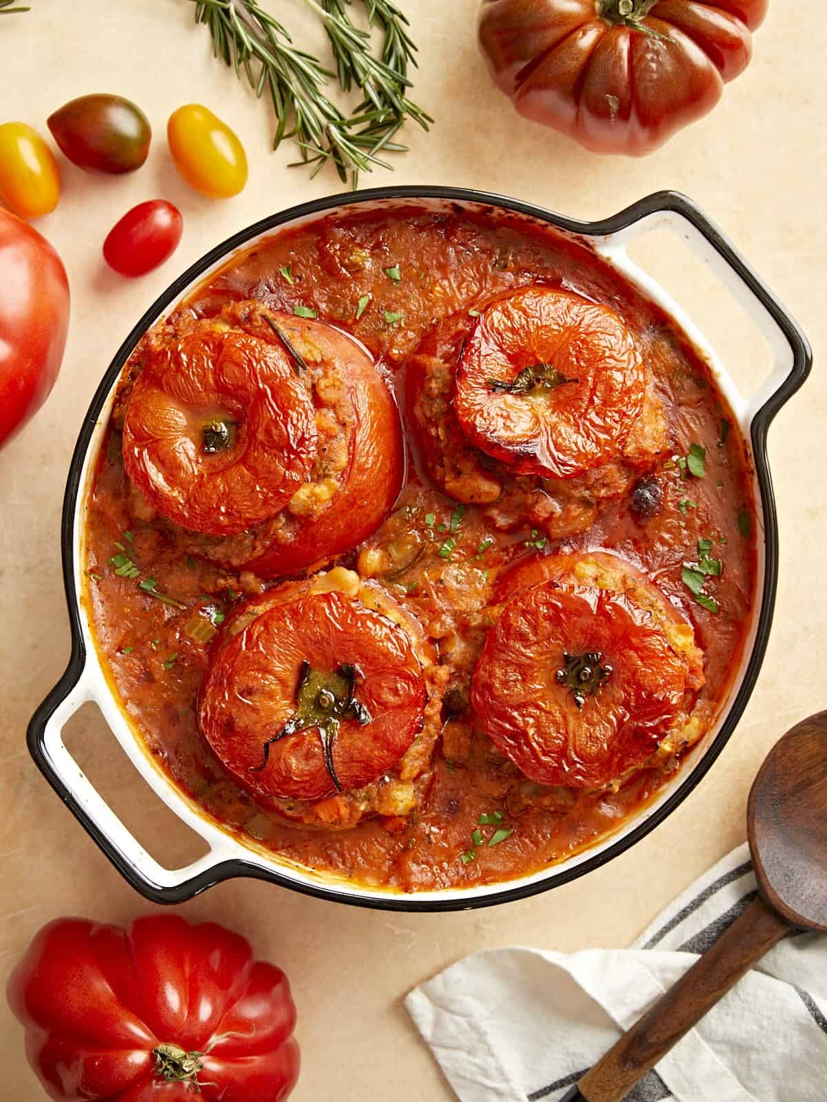 Tuscan White Bean Stuffed Tomatoes 