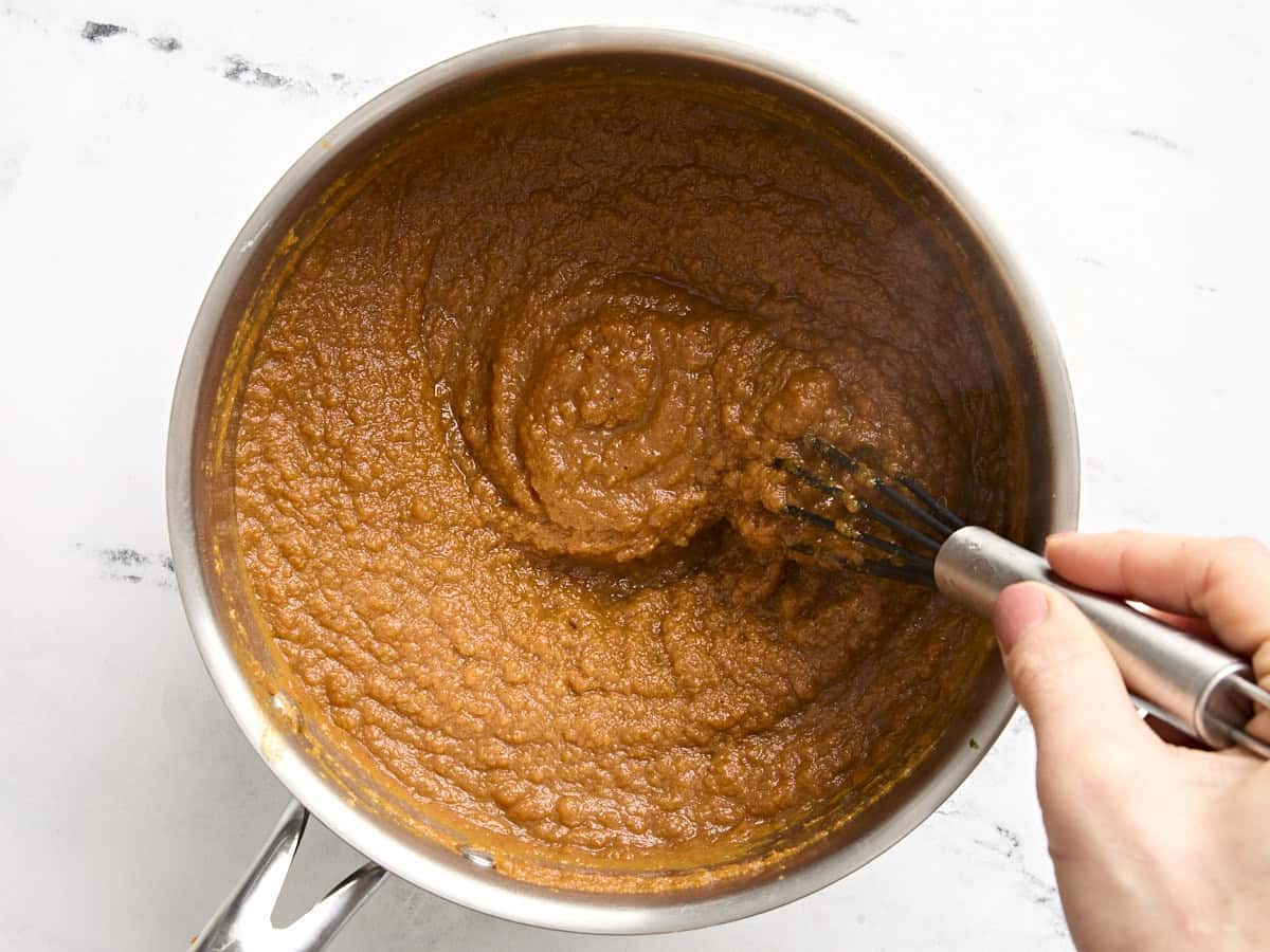 Pumpkin butter halfway through cooking.