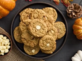 A plate of pumpkin cookies.