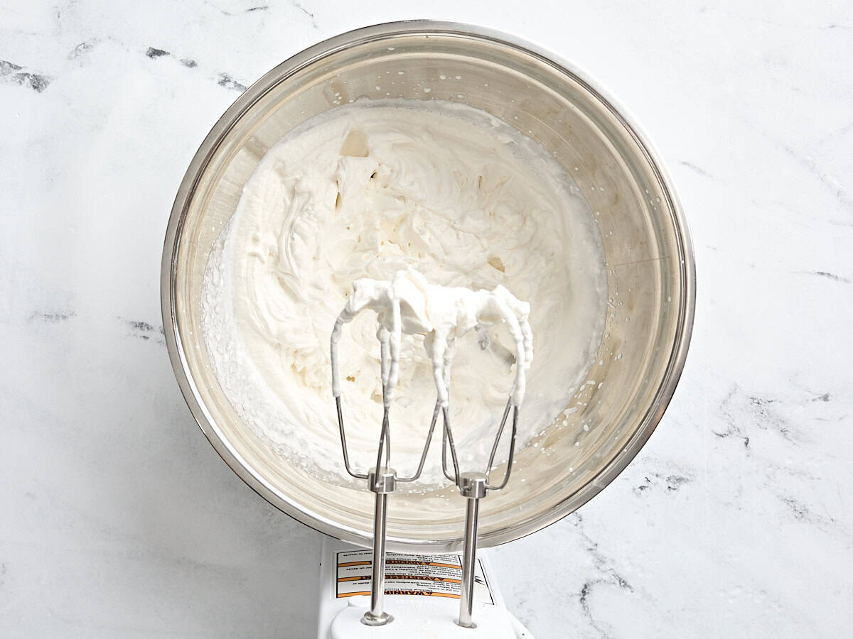 Whipped cream in a bowl.