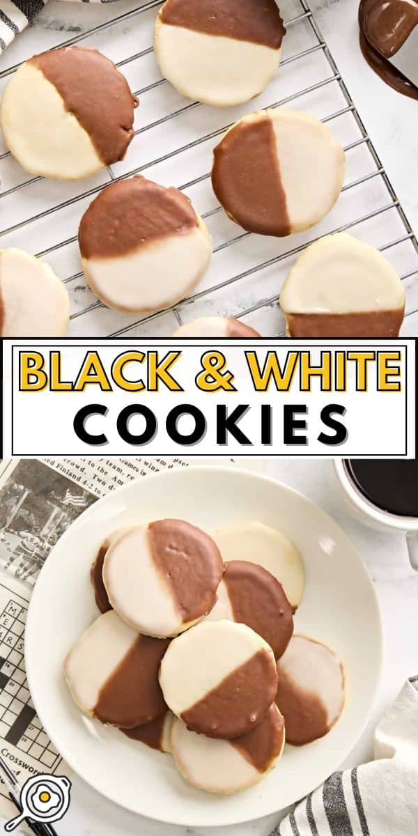 black and white cookies pin image