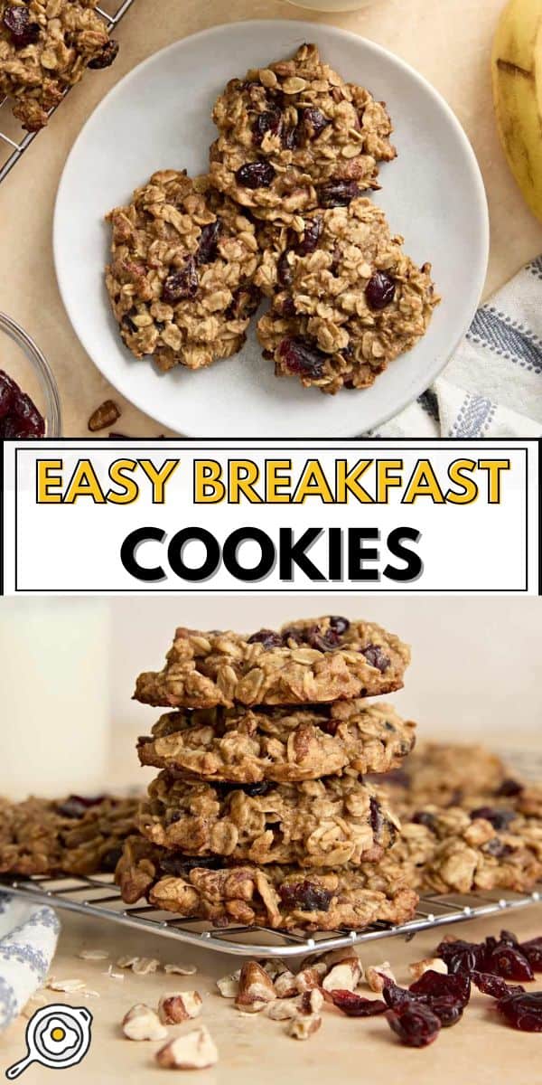 Breakfast cookies pin image with text overlay