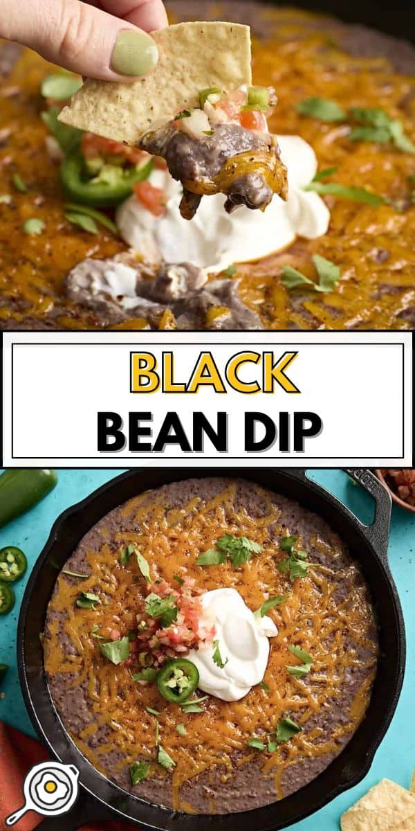 black bean dip pin image