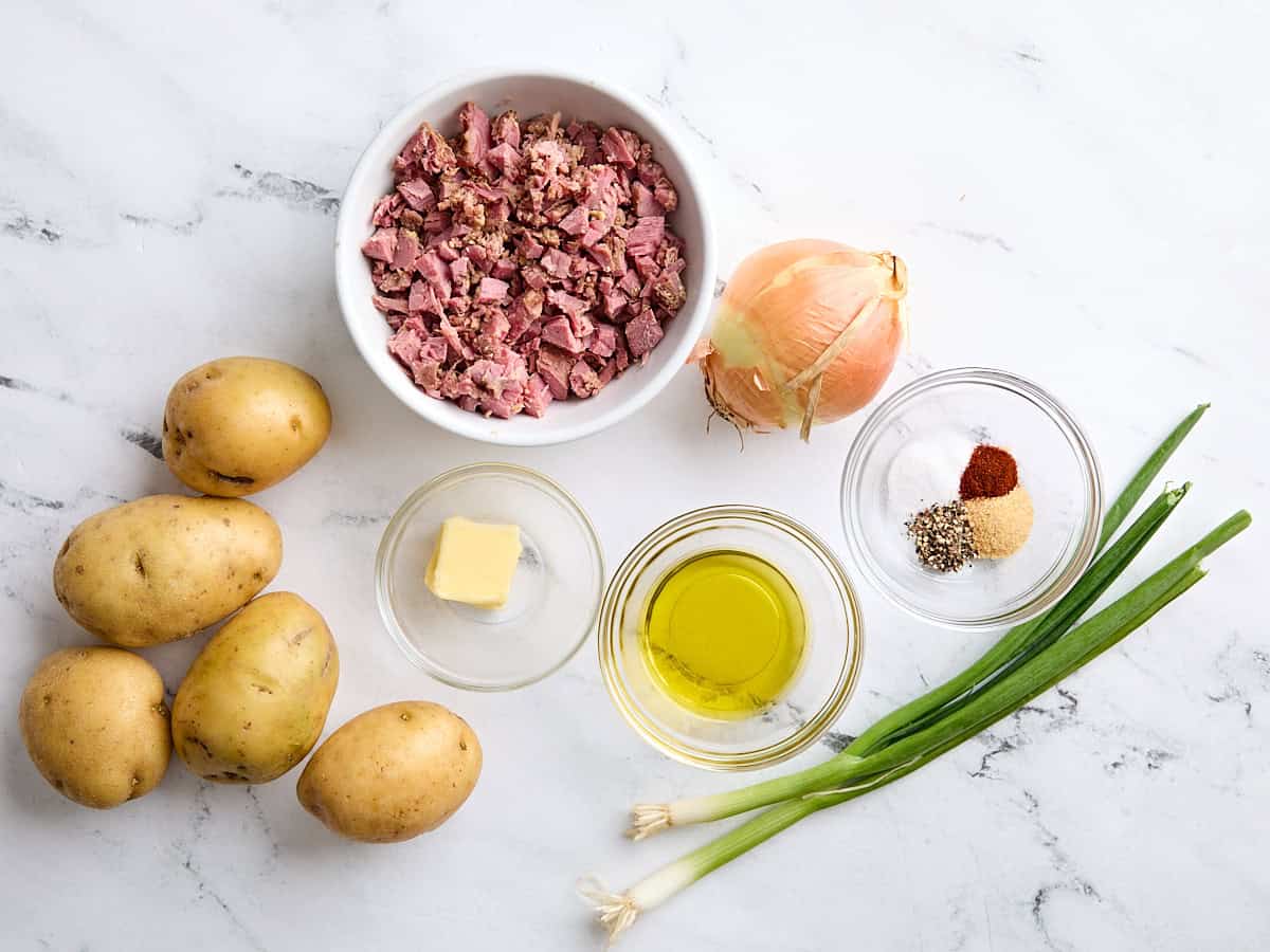 Ingredients for corned beef hash.