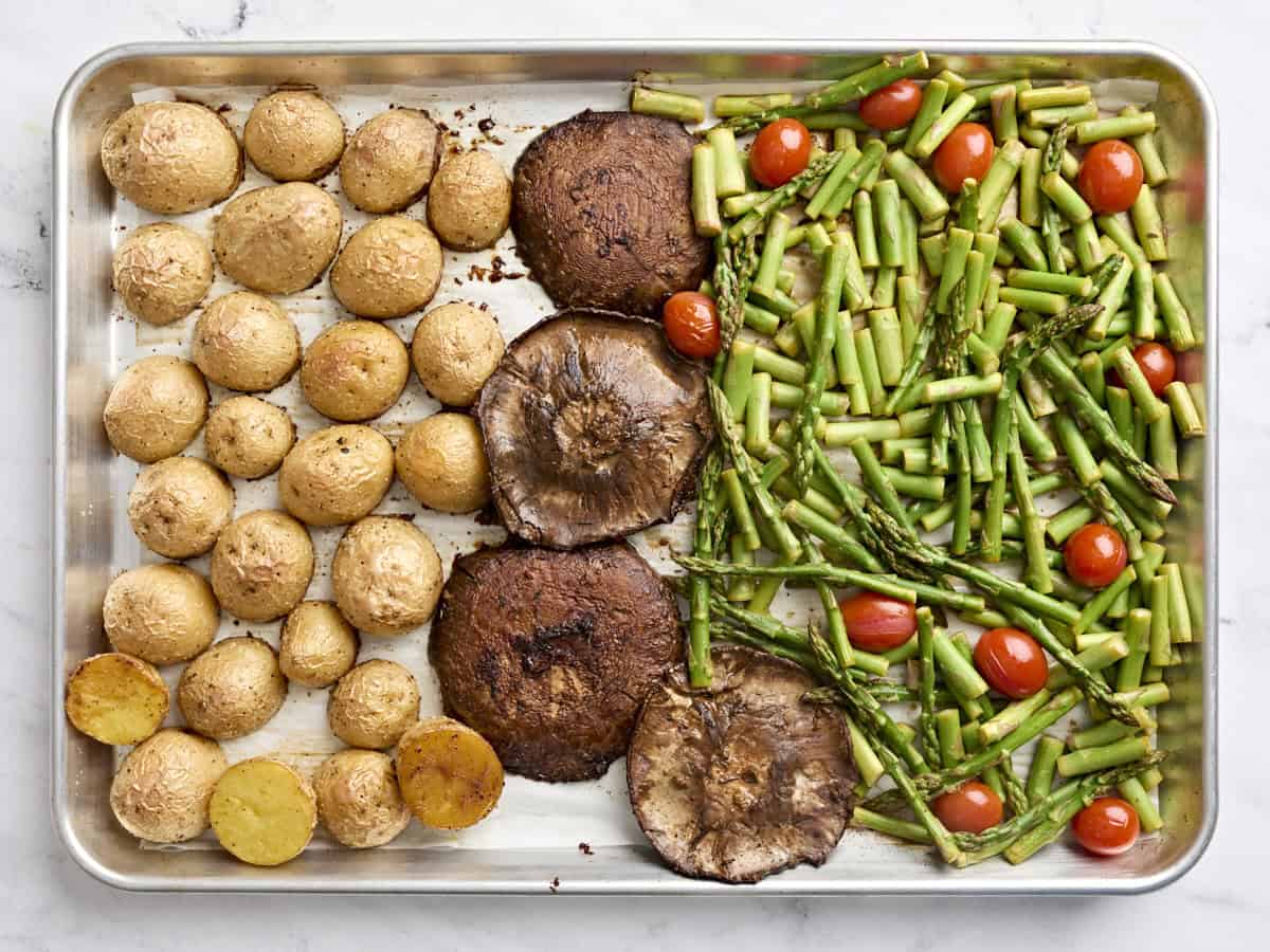 Finished one pan mushroom steak dinner.