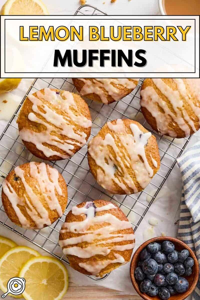 Lemon blueberry muffins pin image