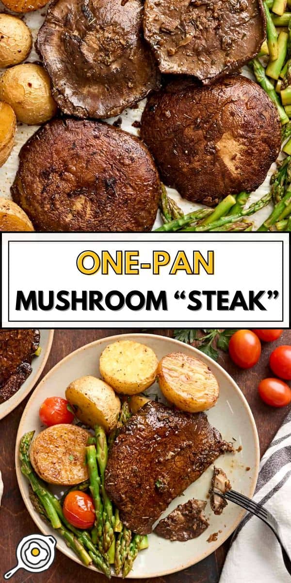 mushroom steak dinner pin image